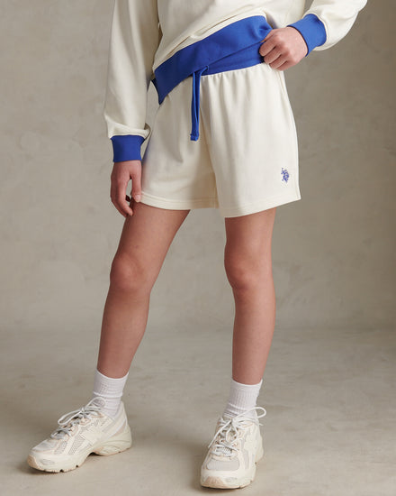 Girls Colour Block Sweat Shorts Marshmallow