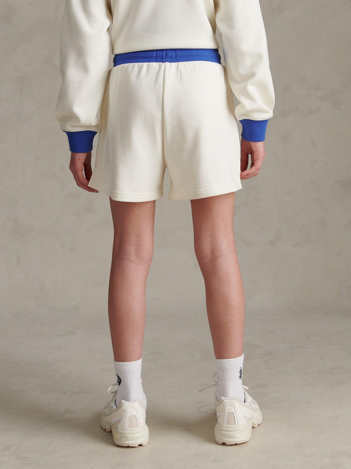 Girls Colour Block Sweat Shorts Marshmallow