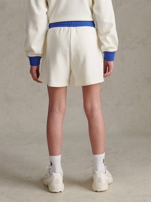 Girls Colour Block Sweat Shorts Marshmallow
