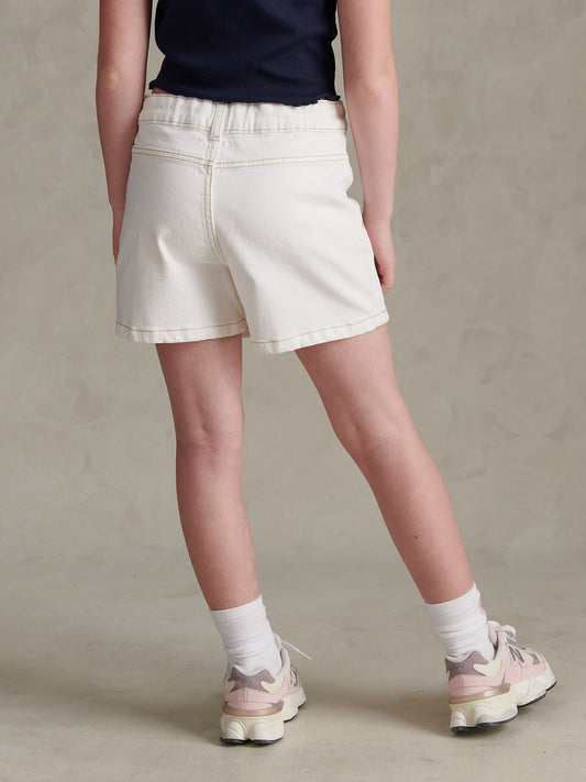 Girls Twill Skort Bright White