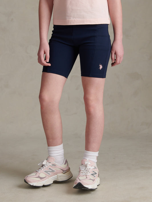 Girls Elastic Waist Cycle Shorts Navy Iris