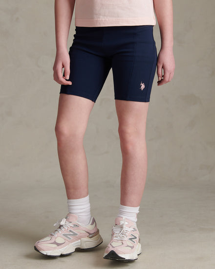 Girls Elastic Waist Cycle Shorts Navy Iris