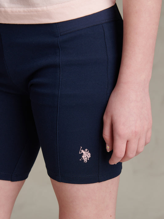 Girls Elastic Waist Cycle Shorts Navy Iris
