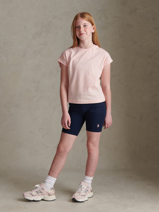 Girls Elastic Waist Cycle Shorts Navy Iris