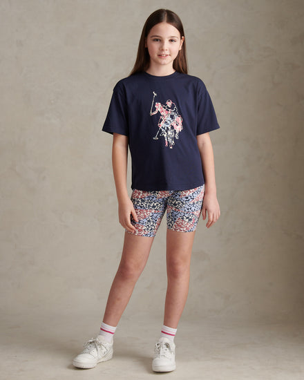 Girls Drop Hem T-Shirt & Cycling Short Set Bubblegum