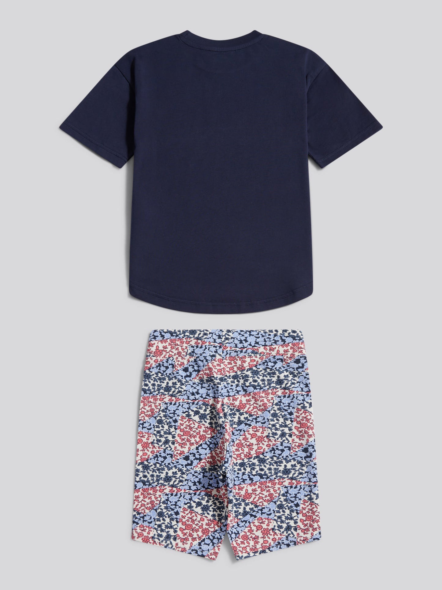 Girls Drop Hem T-Shirt & Cycling Short Set Bubblegum