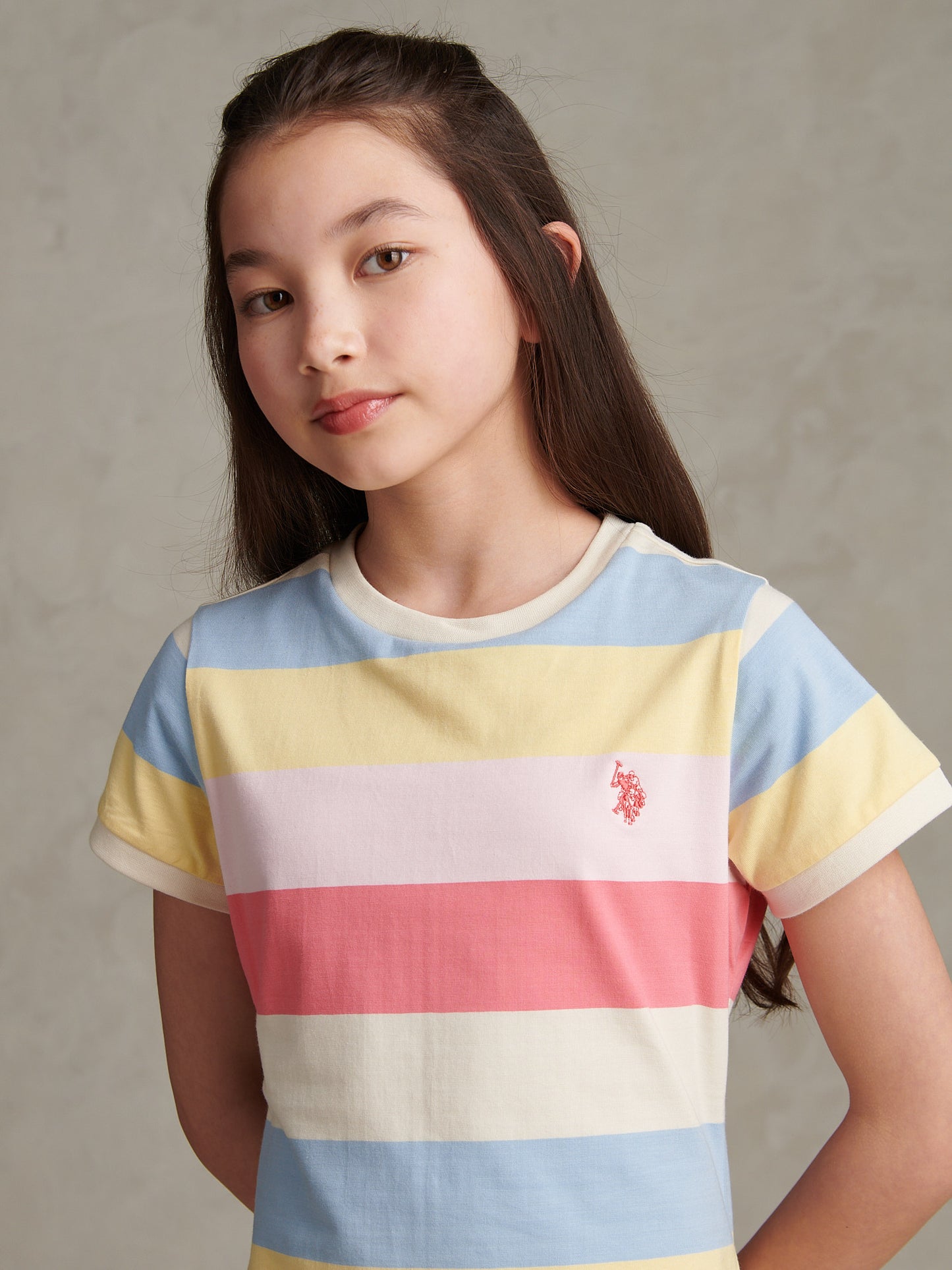 Girls Multistripe T-Shirt Dress Bubblegum