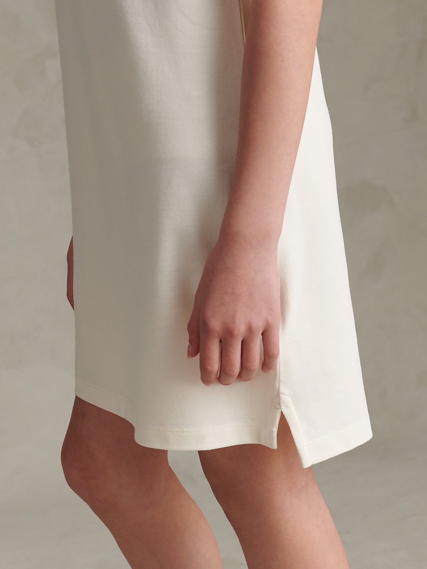 Girls Cap Sleeve Polo Dress Marshmallow