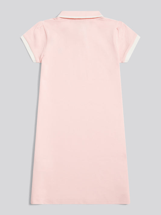 Girls Cap Sleeve Polo Dress Crystal Rose