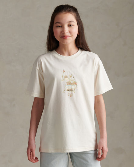 Girls Oversized Double Horsemen Graphic T-Shirt c