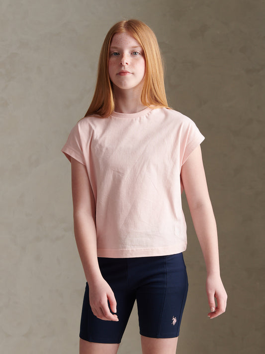 Girls Cap Sleeve Tank Top Crystal Rose