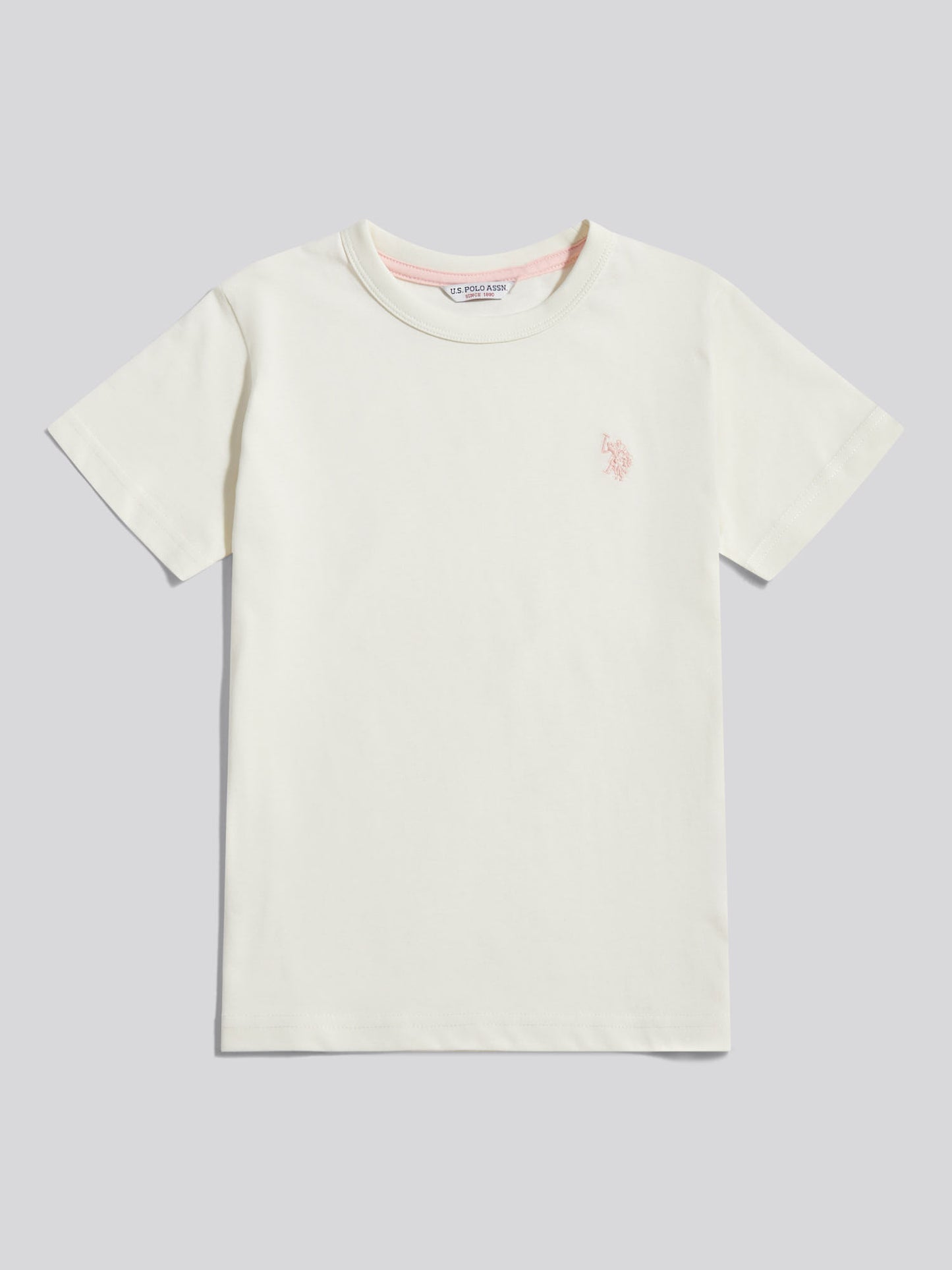 Girls Cotton Double Horsemen T-Shirt Marshmallow