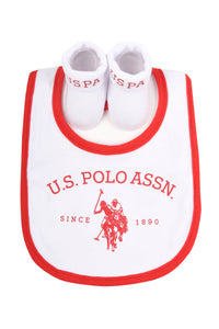 Baby Bib and Bootie set in Bright White