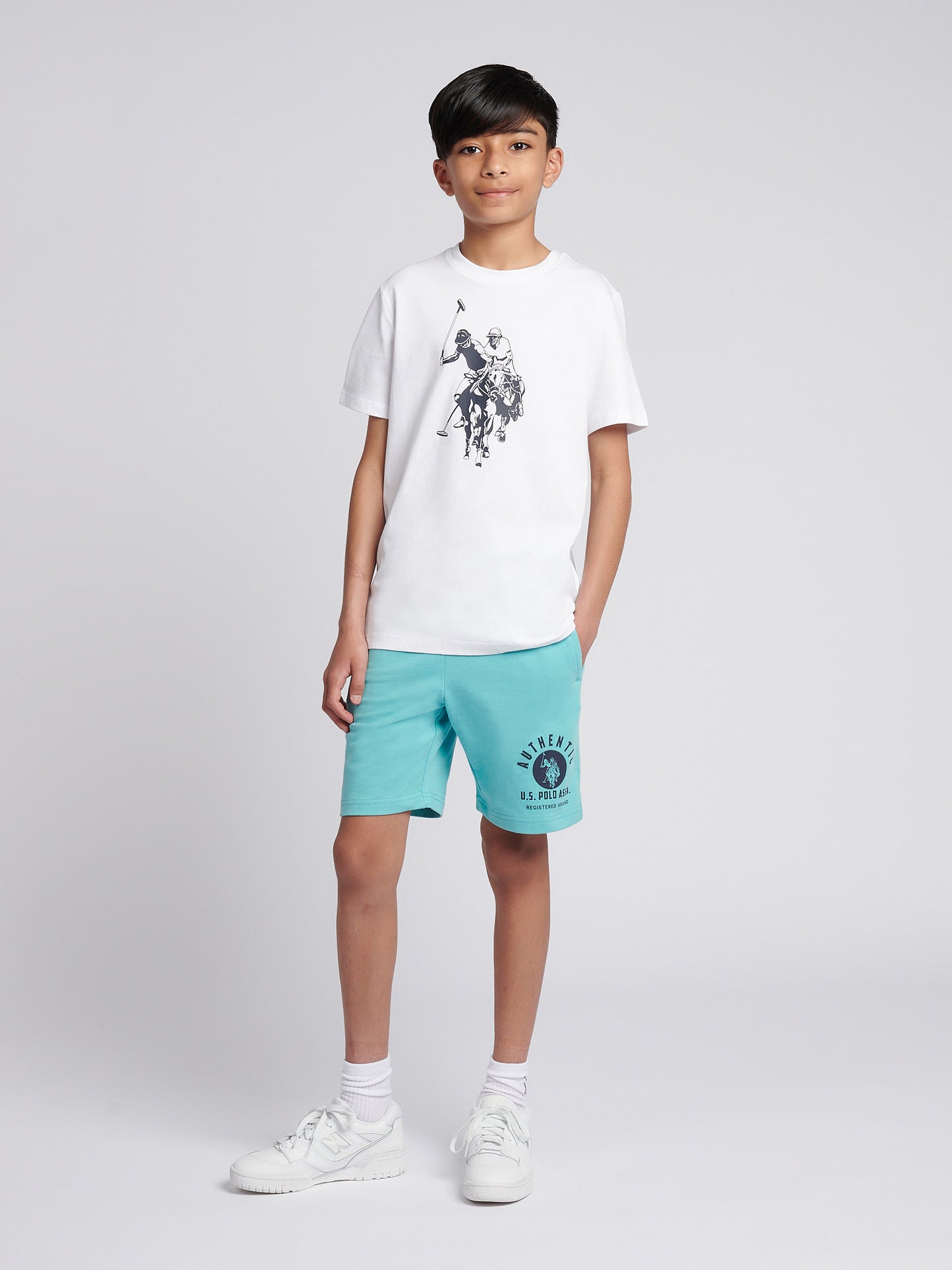 Boys 1890 Sweat Shorts in Aquarelle