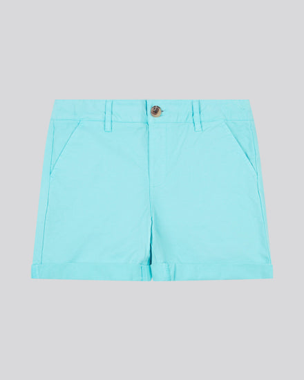 Boys Garment Dye Chino Shorts in Blue Radiance