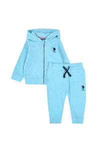 Baby Zip-Through Hoodie and Joggers Set in Bachelor Button