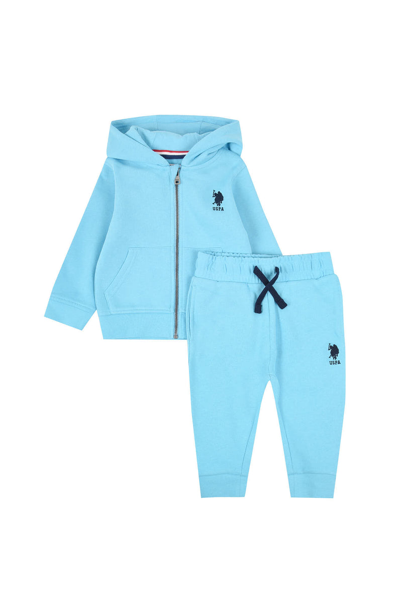 Baby Zip-Through Hoodie and Joggers Set in Bachelor Button