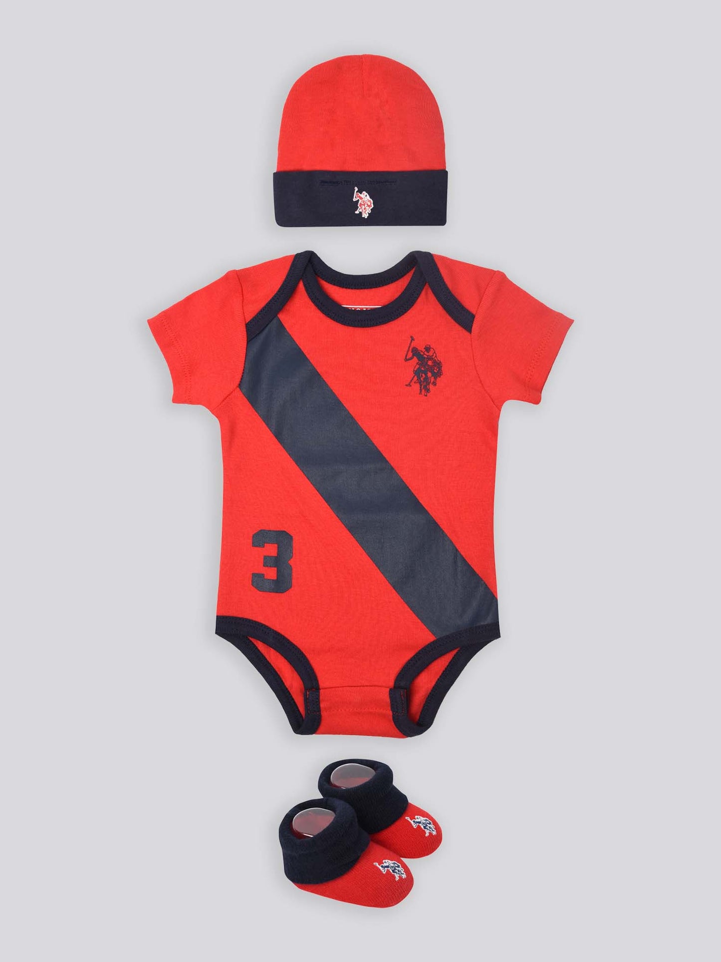 Baby 3 Piece Boxed Baby Gifting Set in True Red