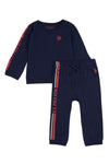 Baby Side Graphic Sweatshirt and Joggers Set in Navy Blue