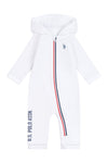 Baby Long Sleeve Zip-Through Bodysuit in Bright White