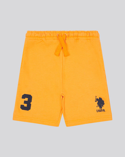Boys Player 3 Marl Sweat Shorts in Apricot