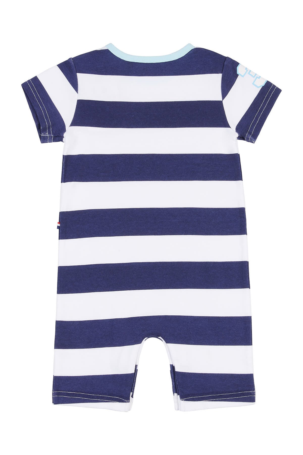 Baby Rugby Stripe Romper in Navy Blue