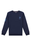 Boys Player 3 Crew Neck Sweatshirt in Navy Blue