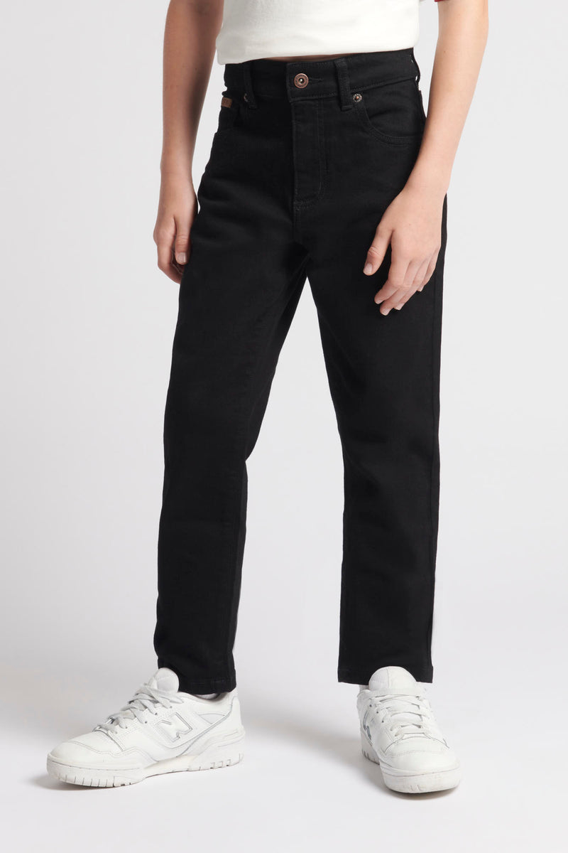 Boys 5 Pocket Slim Fit Denim Jeans in Black Wash