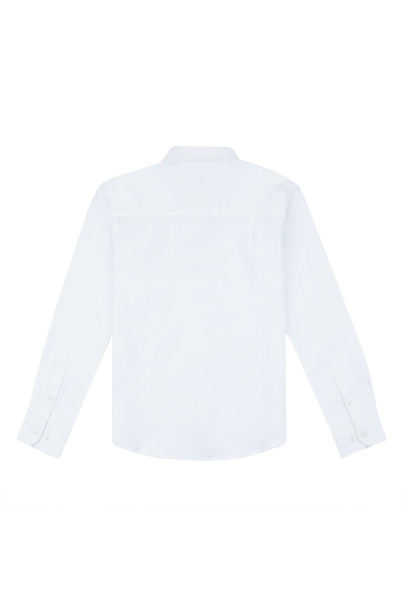 Boys Lifestyle Peached Oxford Shirt in Bright White