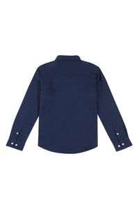 Boys Lifestyle Peached Oxford Shirt in Navy Blue