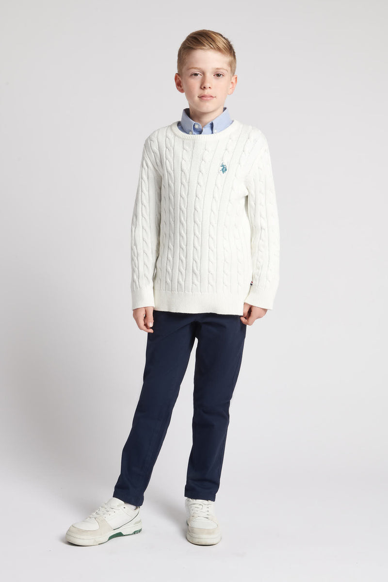 Boys Cable Knit Jumper in Marshmallow