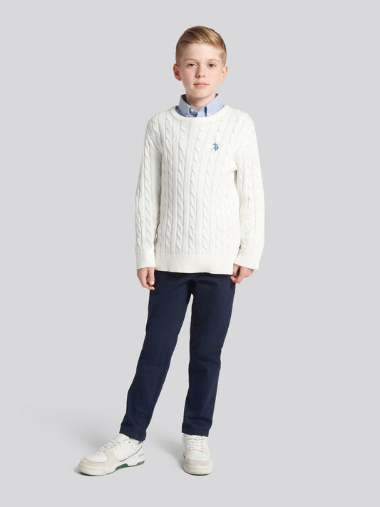 Boys Cable Knit Jumper in Marshmallow
