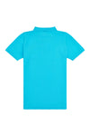 Boys Large Logo Polo Shirt in Blue Atoll