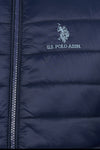 Boys Hooded Quilted Jacket in Navy Blue