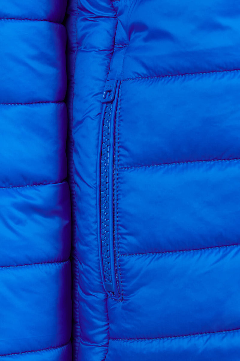Boys Hooded Quilted Jacket in Directoire Blue