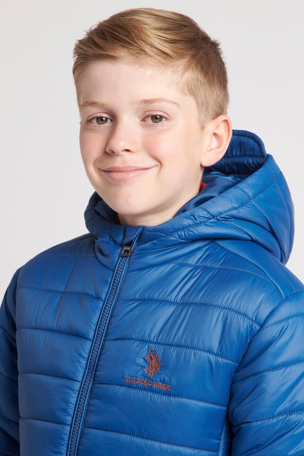 Boys Hooded Quilted Jacket in Set Sail