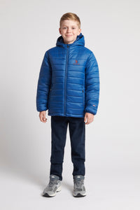 Boys Hooded Quilted Jacket in Set Sail