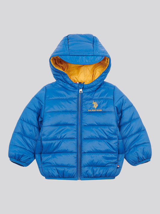 Boys Hooded Quilted Jacket with Peak in Limoges