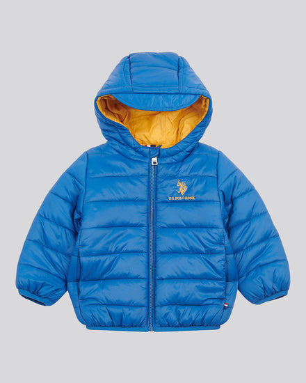 Boys Hooded Quilted Jacket with Peak in Limoges
