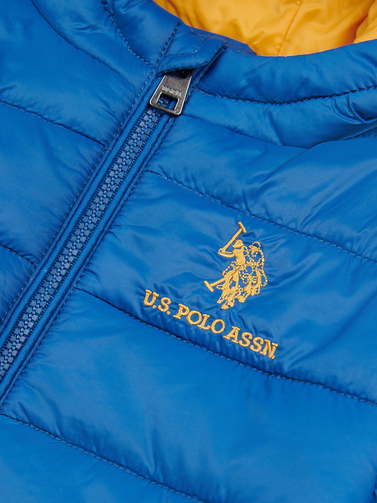 Boys Hooded Quilted Jacket with Peak in Limoges