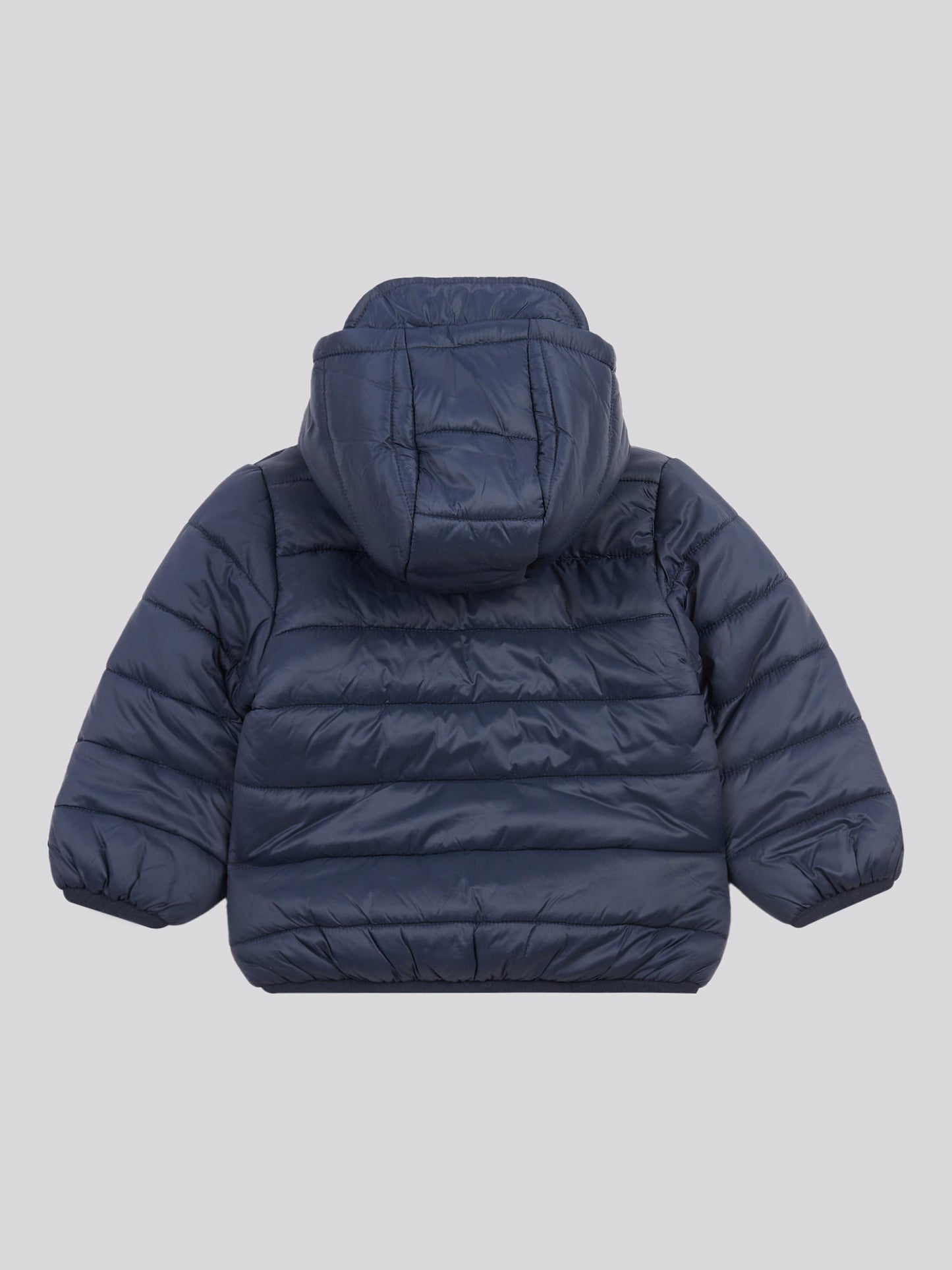 Boys Hooded Quilted Jacket with Peak in Dark Sapphire Navy