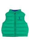Baby Lightweight Quilted Gilet in Golf Green