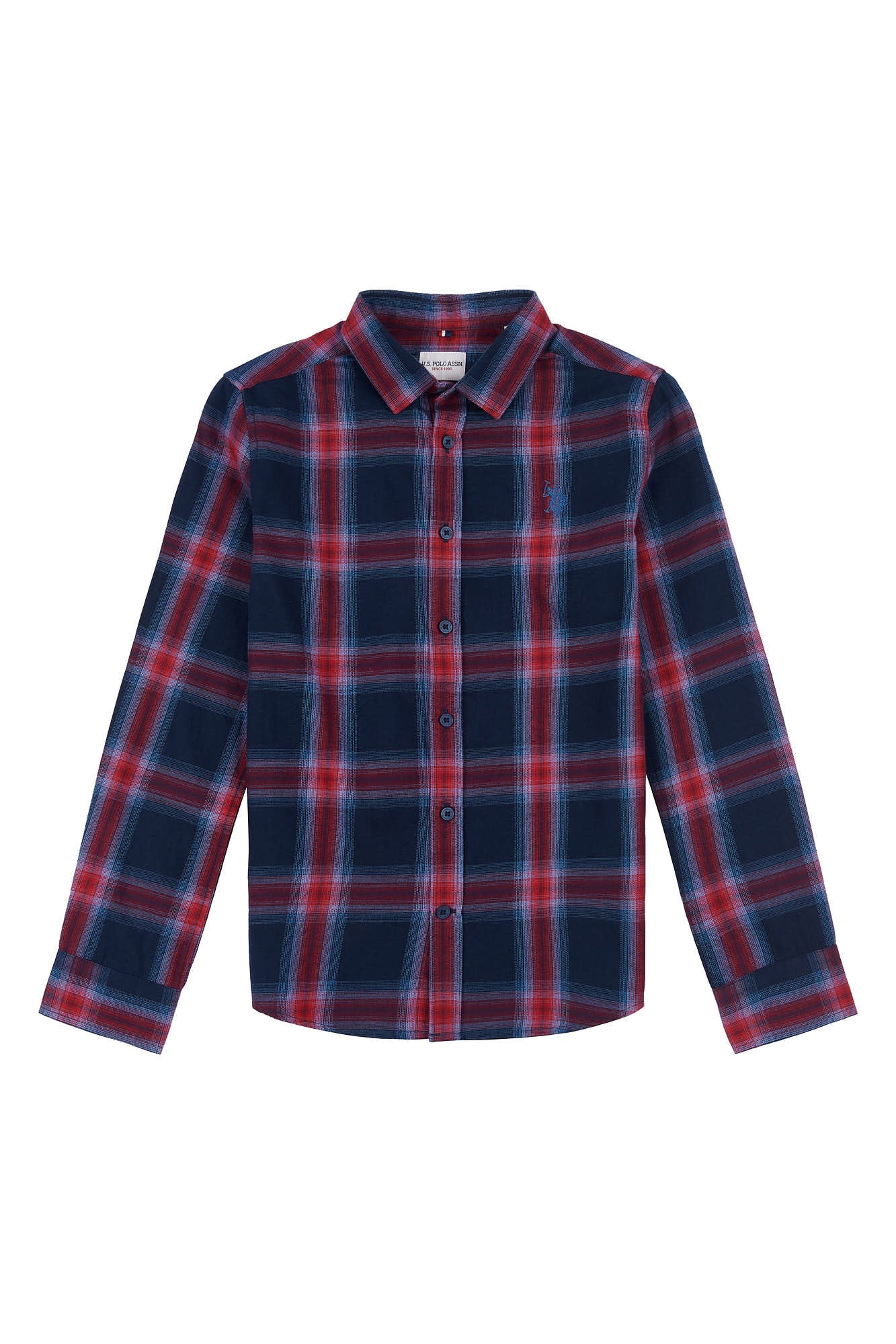 Boys Ombre Brushed Stripe Overshirt in Navy Blue