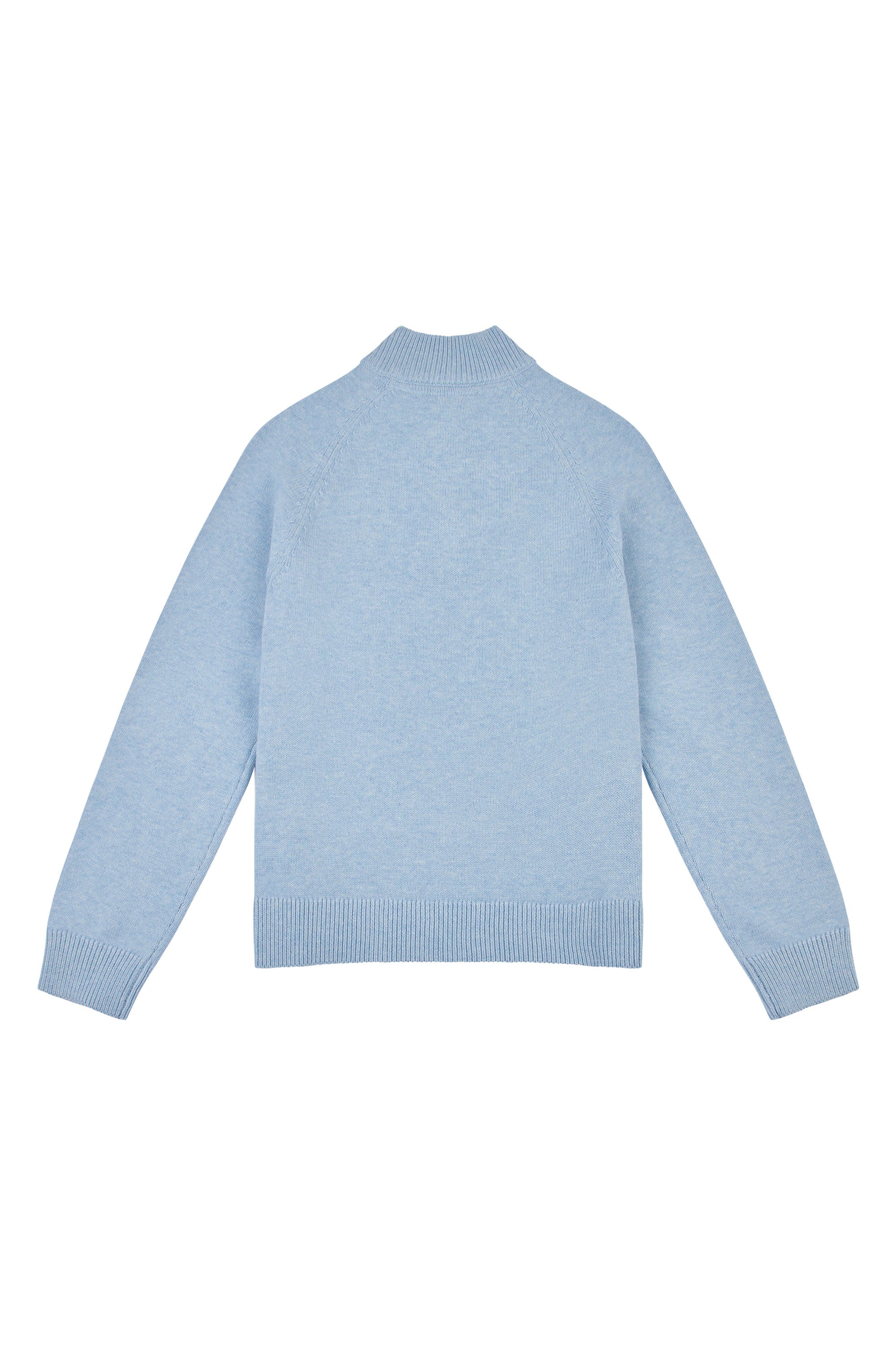 Boys Quarter Zip Knitted Sweatshirt in Parisian Blue Marl