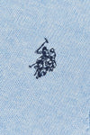 Boys Quarter Zip Knitted Sweatshirt in Parisian Blue Marl