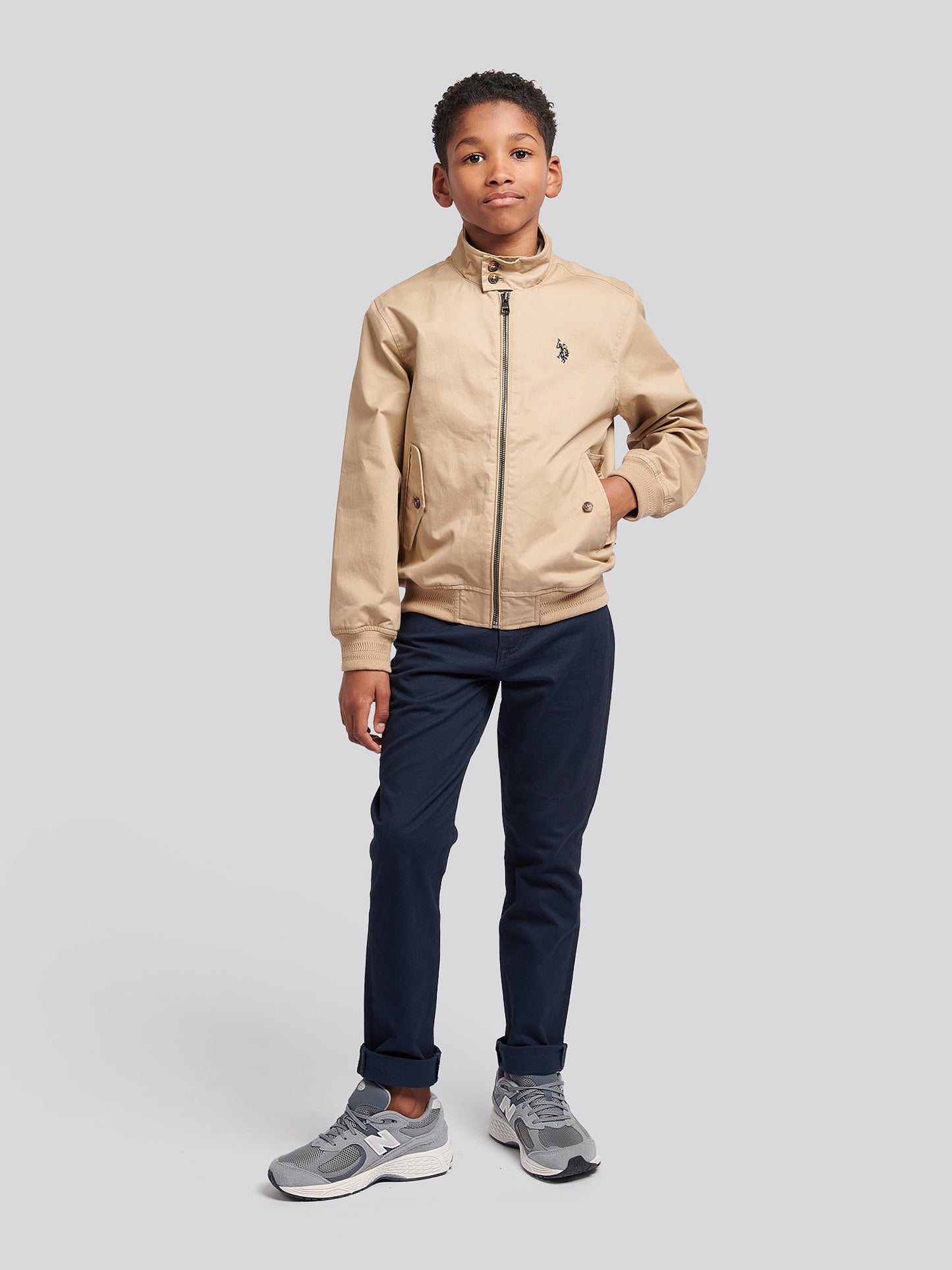 Boys Cotton Twill Harrington Jacket in Cornstalk
