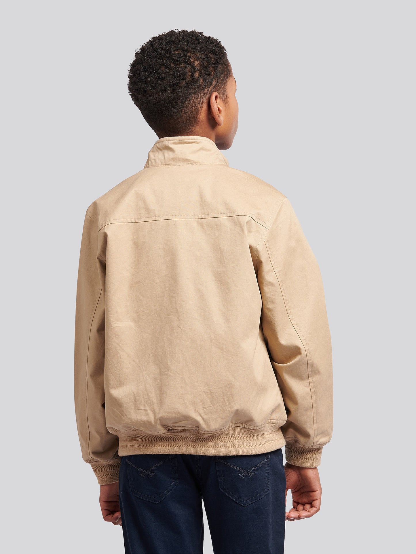 Boys Cotton Twill Harrington Jacket in Cornstalk