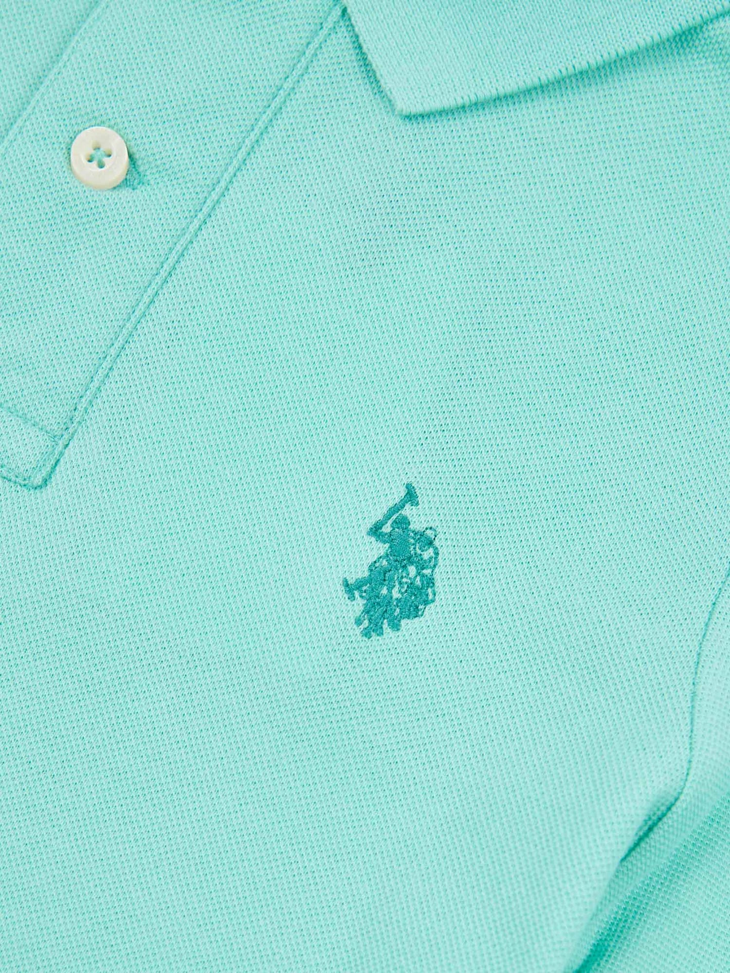 Boys Double Horsemen Polo Shirt in Pool Blue