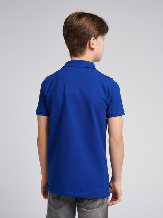 Boys Double Horsemen Polo Shirt in Sodalite Blue