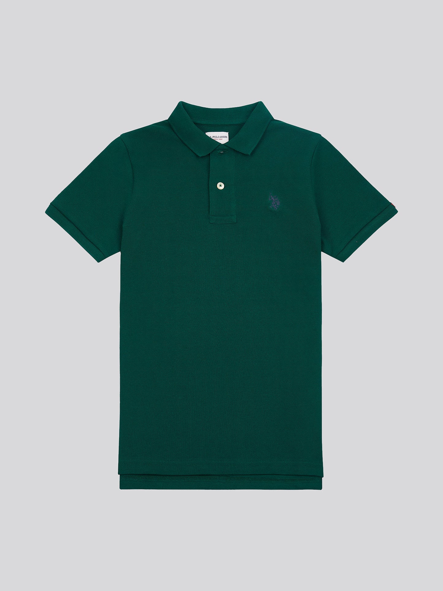 Boys Double Horsemen Polo Shirt in Rain Forest